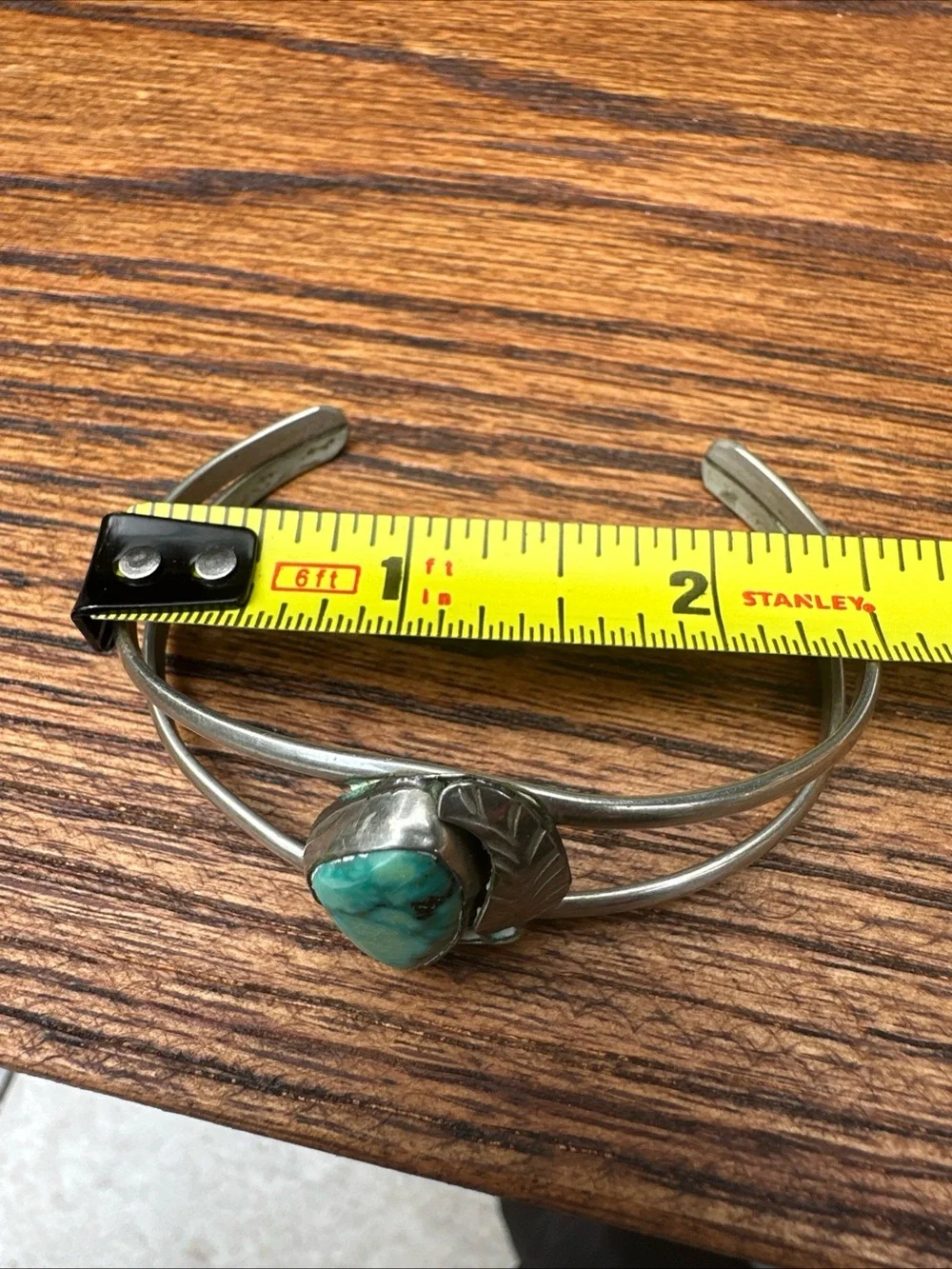 Vintage Native American HandMade Turquoise Sterling Silver Cuff Bracelet